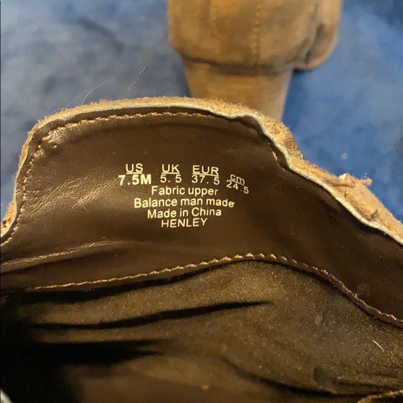 Brown Faux Zipper Leather Booties - Picture 4 of 4